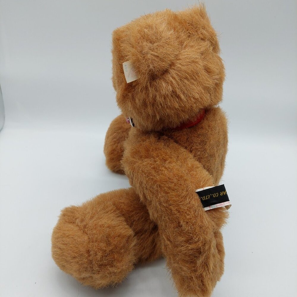 Bremen Bear Company Teddy Bear 14" Jointed Plush Stuffed With Red Collar  1978 - Picture 4 of 12